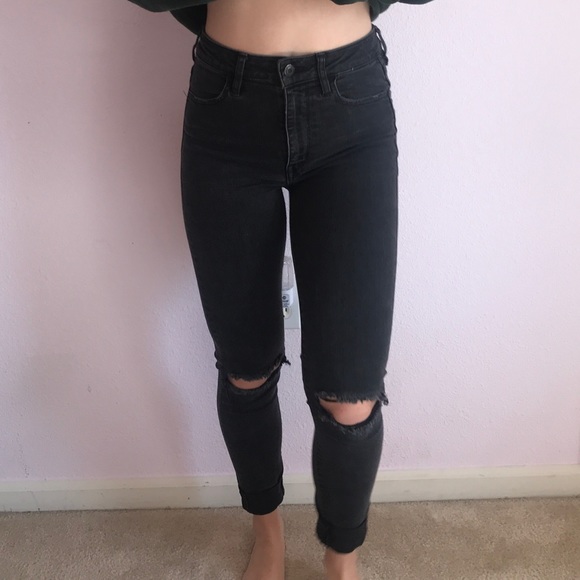 American Eagle Outfitters Denim - Black Super High Rise Stretchy Denim Jeans